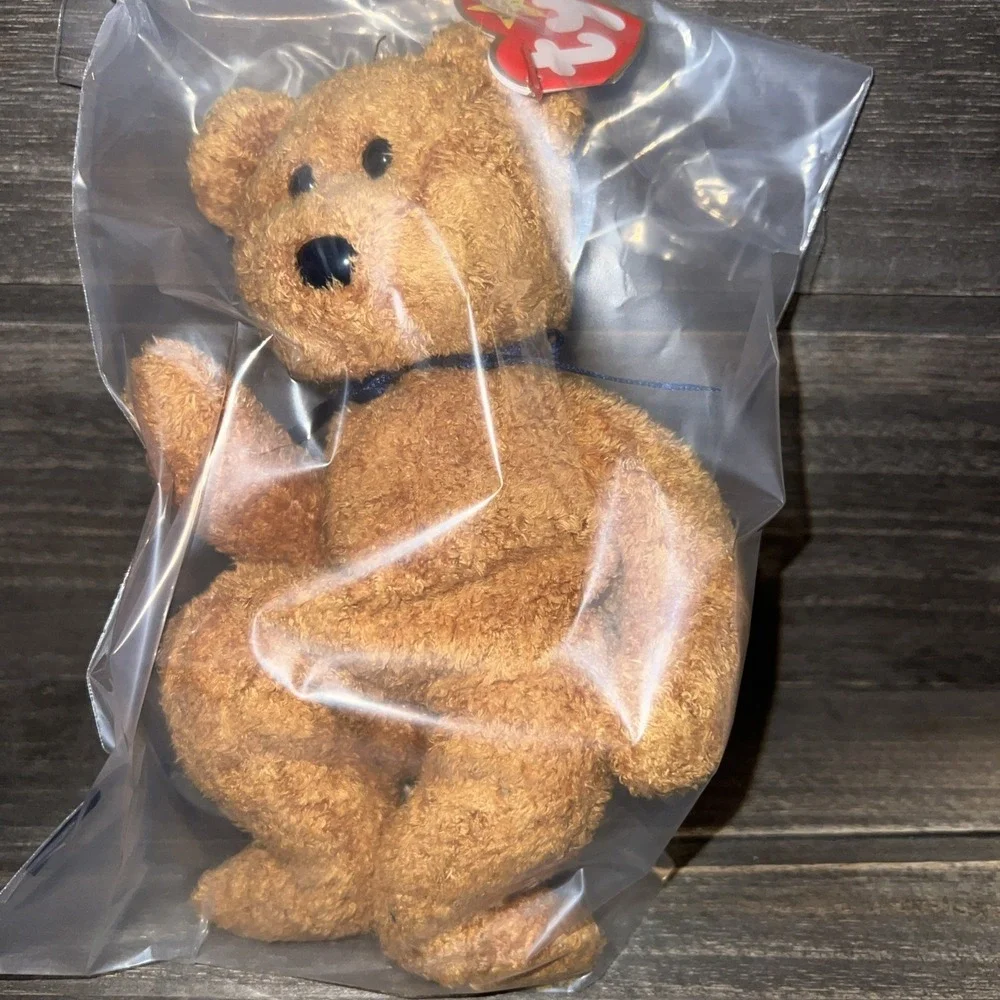 Ty Beanie Baby Fuzz the Bear 1999 Brown Frizzy Plush Excellent Condition 4237